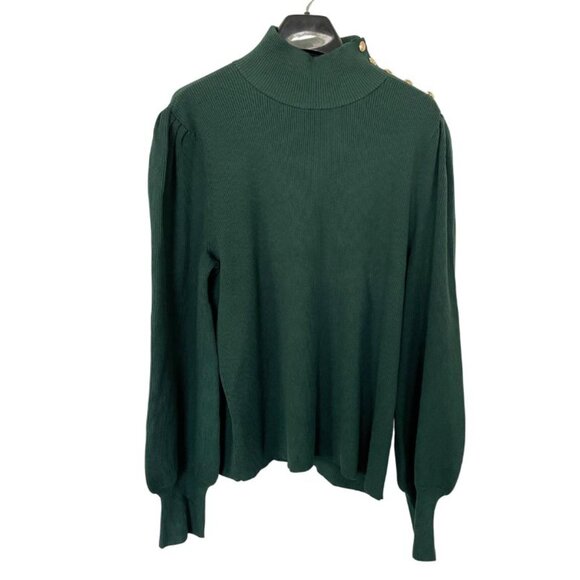 Lauren Ralph Lauren Black Label Green Sweater Sz XXL Gold Buttons Preppy - Picture 5 of 9